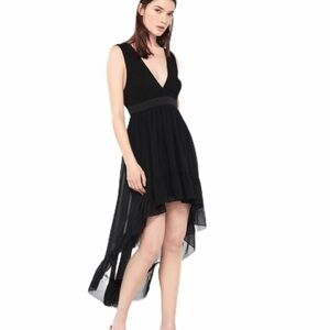 NWT Sandro Paris Black Formal Dress Sleeveless Deep V Small
